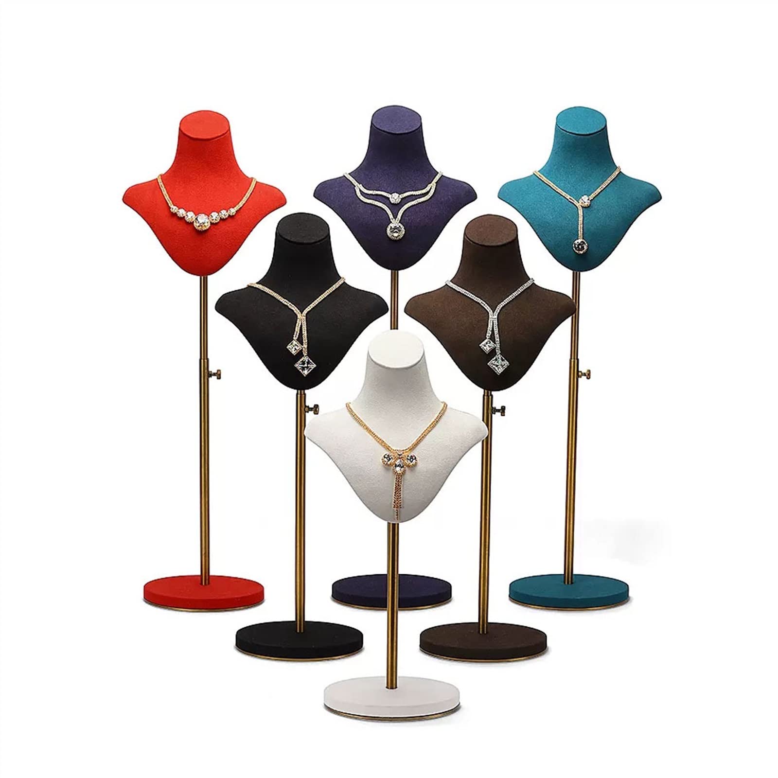 Gioiello Gioiello Relace Velvet Display Bust Cocklace Pos Repistenti, Porta della Collana ad Altezza Regolabile, Supporto per manichini e Display di Gioielli in Velluto Viola e Display di Gioielli