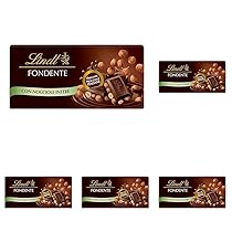 Lindt Tavoletta Classica Cioccolato Fondente con Nocciole, Formato 100g (Confezione da 5)