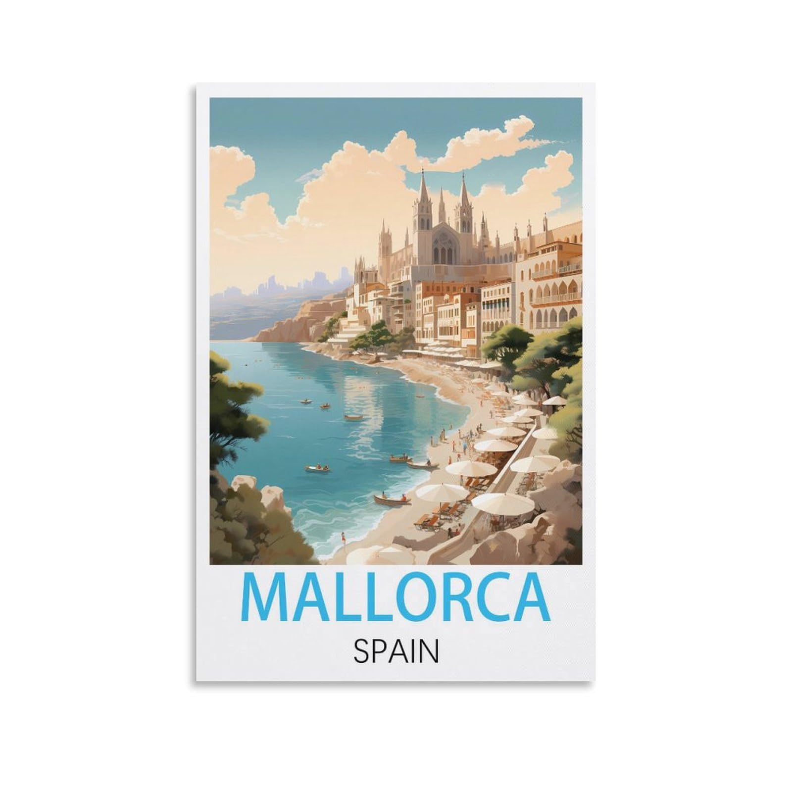 Metal Tin Sign,Mallorca Spains,Tin Sign Metal Retro Art Wall Poster for Home Club Garden Decor 15x30cm