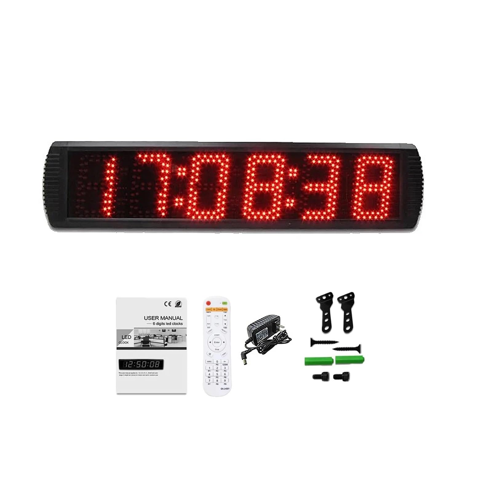 JVDDI Lightweight Remote Control Digital Alarm Clock, LED Countdown Timer, Wall Clock, Outdoor(Red timer)