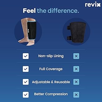 REVIX XL Shin Splint Ice Pack for Injuries Reusable Gel Cold Pack for Calf and Elbow Pain Relief, Leg Cold Therapy Compression Sleeve Refreezable