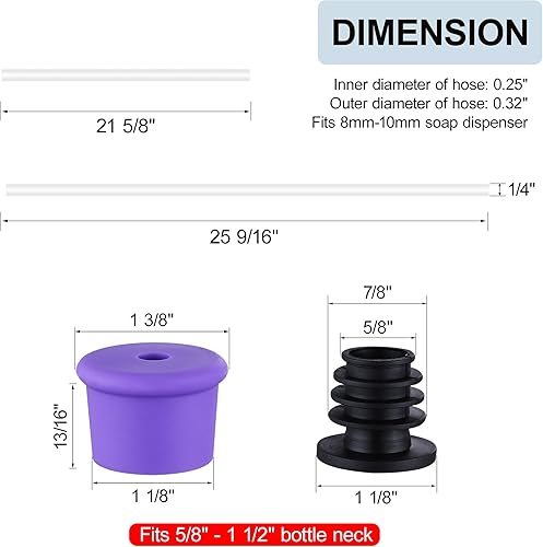 Miniatura 4 de GAGALIFE - Juego de tubo de extensión para dispensador de jabón para fregadero, tubo de silicona de grado alimenticio de 47 pulgadas con válvula de