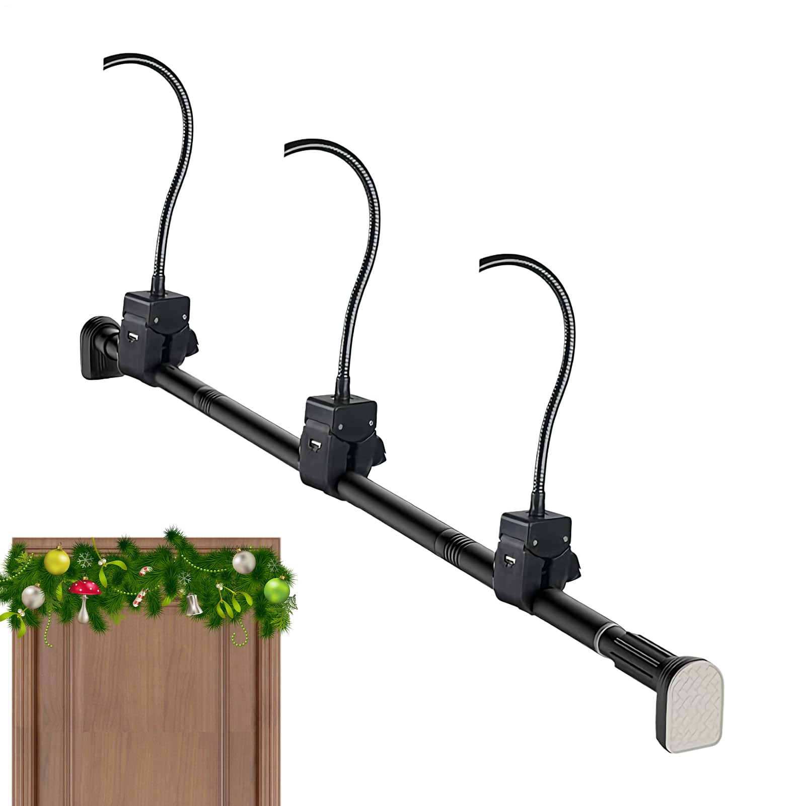 Hak Na Drzwi Wejściowe Drzwiowy Trzymacz do Wieńców | Regulowany Wieszak Bezwiercony Na Ganek Do Garderoby Sypialni Przedpokoju Pralni Miejsca Pracy