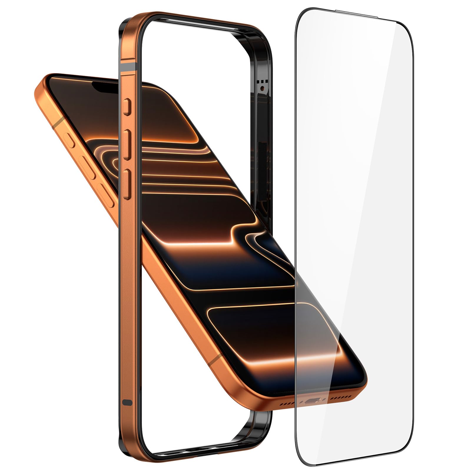 Coque Rigide iPhone 17 Pro LINPING en Aluminium Bleu de 6.3 Pouces