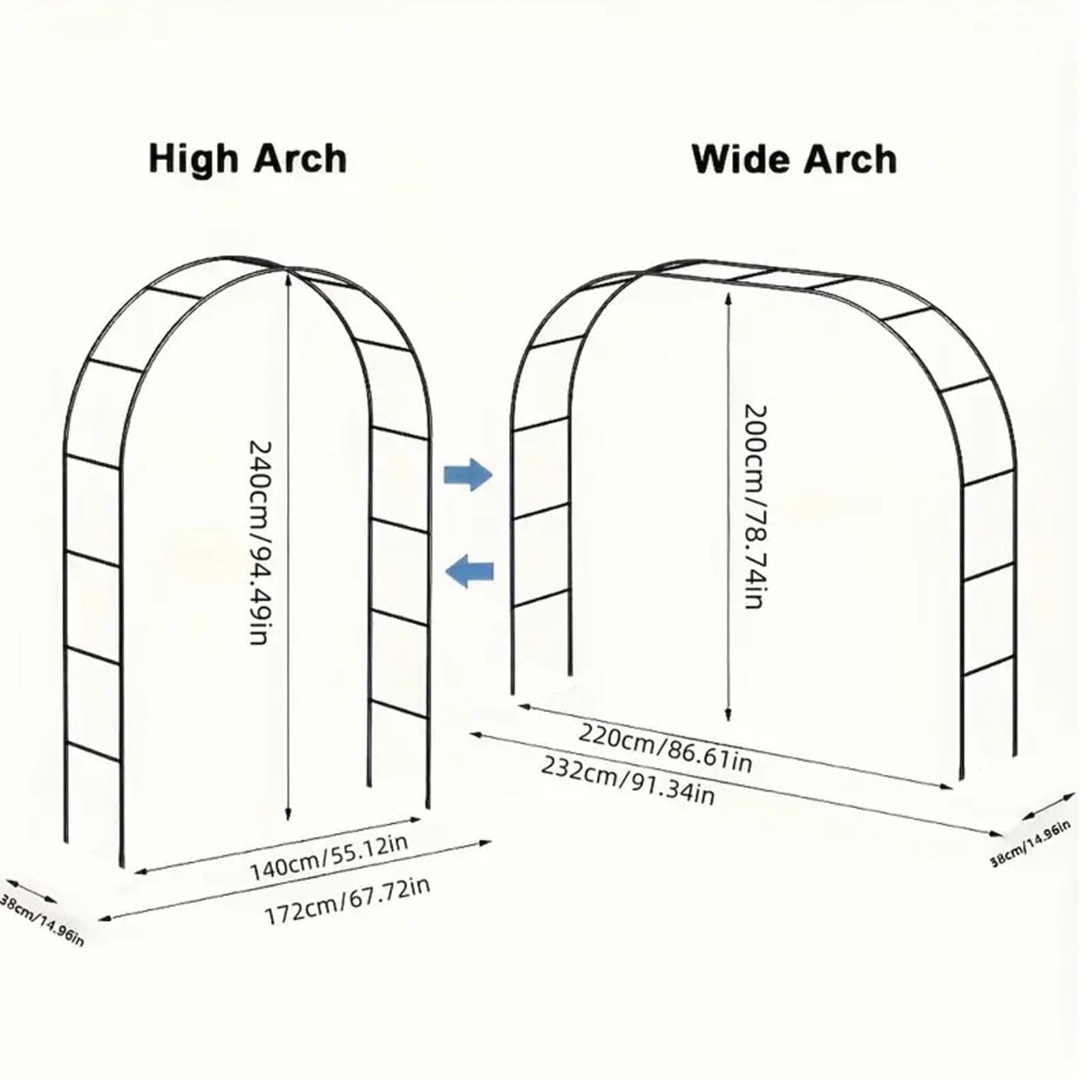 Arche de Jardin – Fond en métal Robuste de 172 x 240 cm