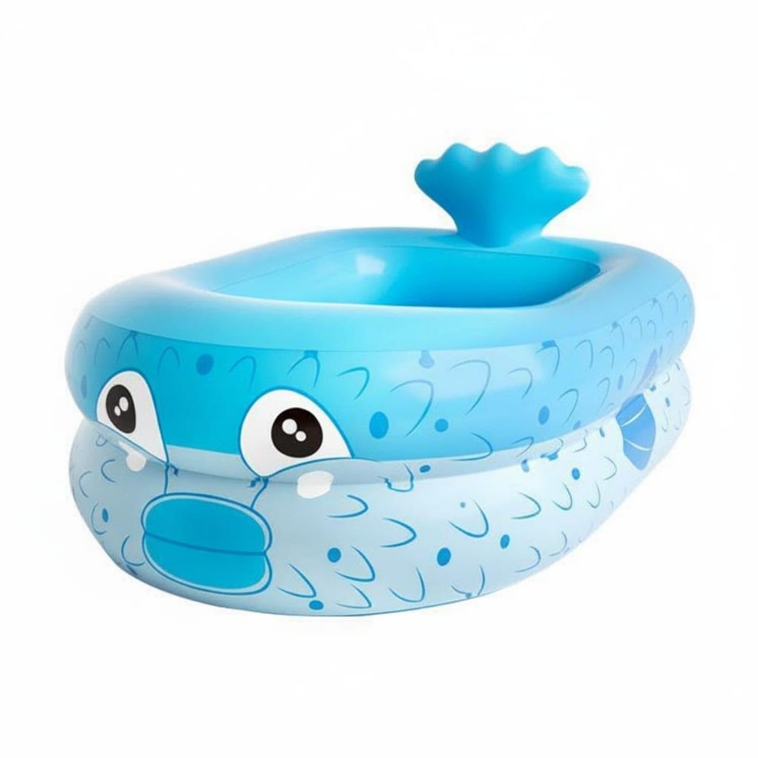 Multi-Purpose Pufferfish Inflatable Pool Cushioned 35cm ABS Blue | Adorable Creature Safe Comfortable Base Eco-Friendly Versatile Indoor Outdoor Convenient Bathing Solution ABS Blue 35cm-image-14