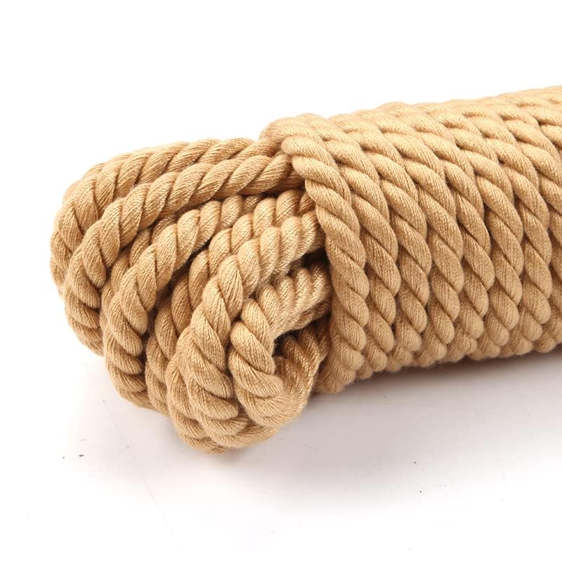 Craftcurl Soft Cotton Rope - Natural Triple Strand Twisted Rope - Ecofriendly & High Strength Thick Cotton Rope Perfect for Wedding Decor & Wall Hangings Dream Catchers, (Pack of 1), (Light Brown)