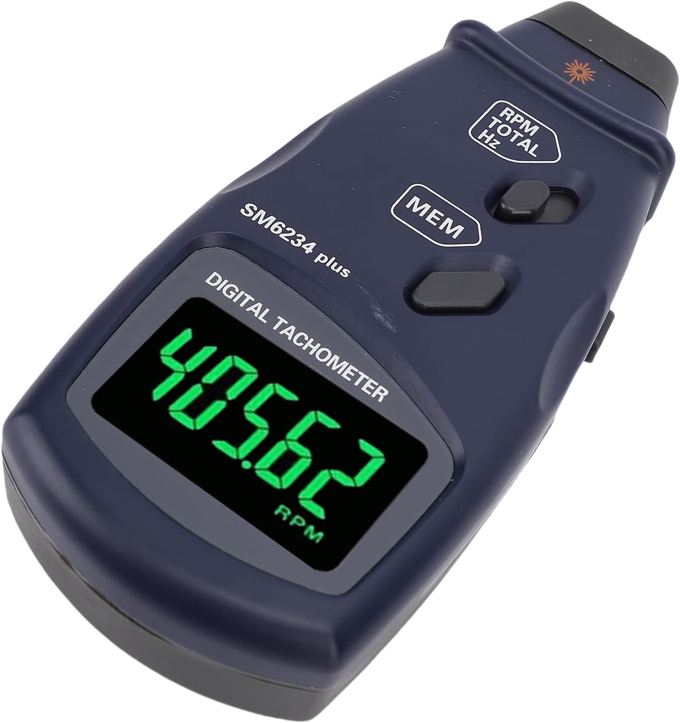 Digital Tachometer RPM Meter 2 in 1 Speedometer LCD Rotation Tester for Small Engine, White Backlight,Accuracy 0.05% + 1 Digit,Photoelectric and Pen Measurement, Clear