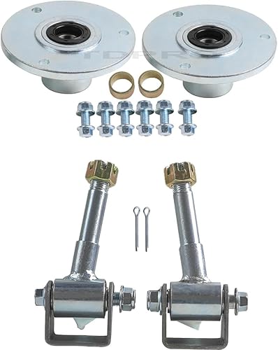 Miniatura 7 de Juego de 2 ruedas de neumático Go Kart 14570-6 en llanta de 3 pernos con nudillos de dirección delantera, bujes de rueda para Karting Go Cart Drift