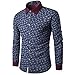 Produktbild Herren Hemd Slim Fit Bügelleicht Super Modern super Qualität Langarmhemd für Herren Business Slim Fit Shirt Druck Bluse Top (Weinrot, 3XL)