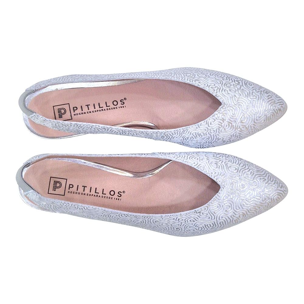Pitillos - Zapato de Piel con tacón Medio,Destalonado,elástico en el Tobillo,clásico,salón,Punta Fina, para: Mujer