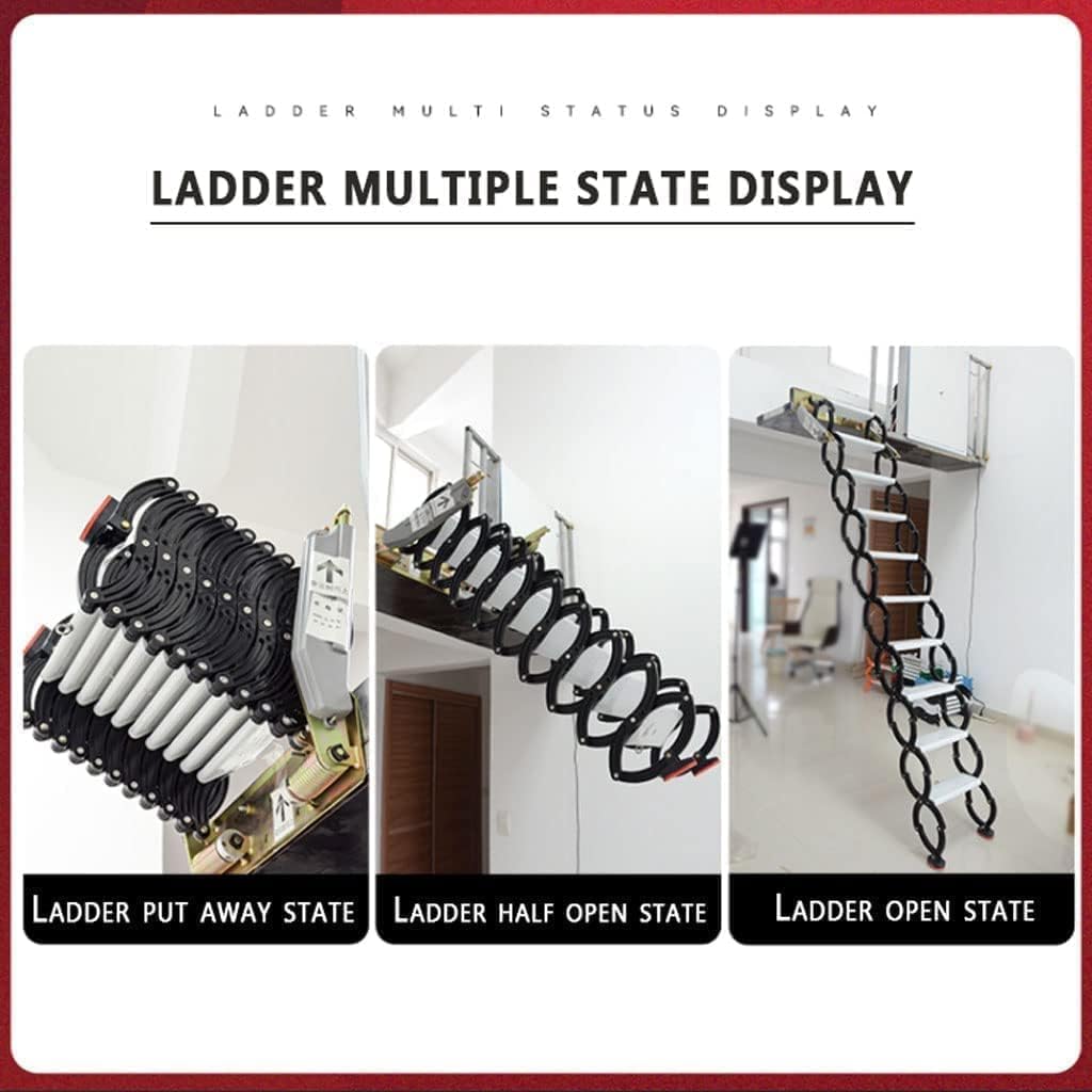 EYPKPL An der Wand montierte Dachbodentreppe. Home Dachboden-Loft-Treppe. rutschfeste Stufen. Loft-Leiter. Ausziehbare Dachboden-Leiter. Zusammenklappbare Leiter
