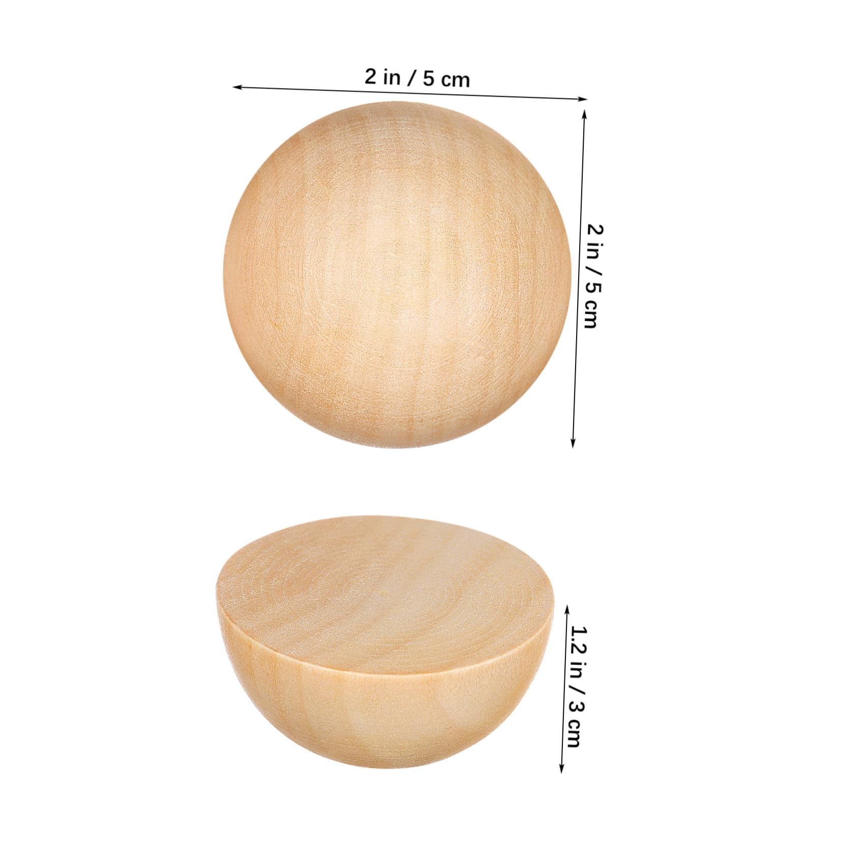Medias Bolas de Manualidades de Madera Khaki 40 Piezas