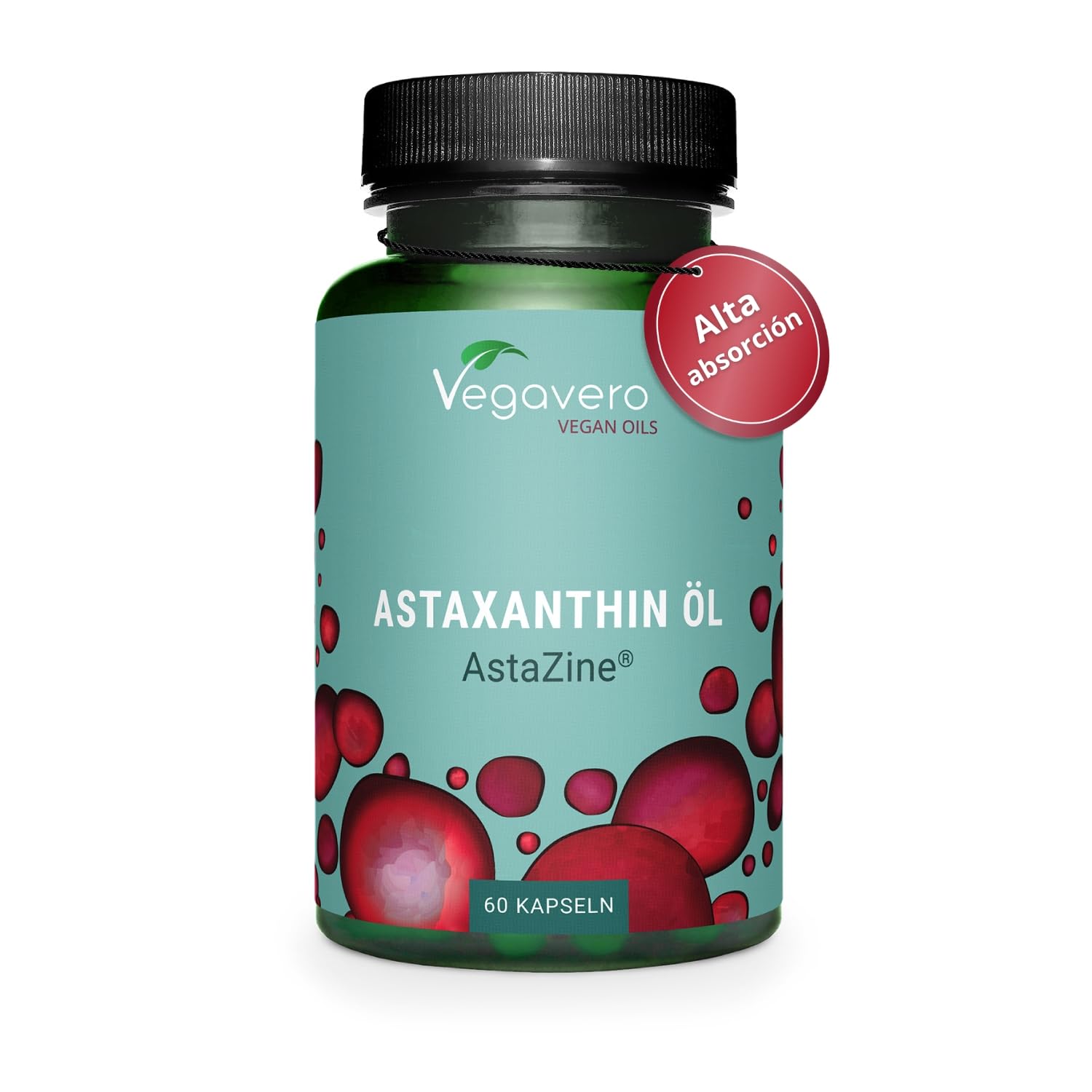 Astaxantina 8 mg de alga Haematococcus pluvialis en cápsulas veganas