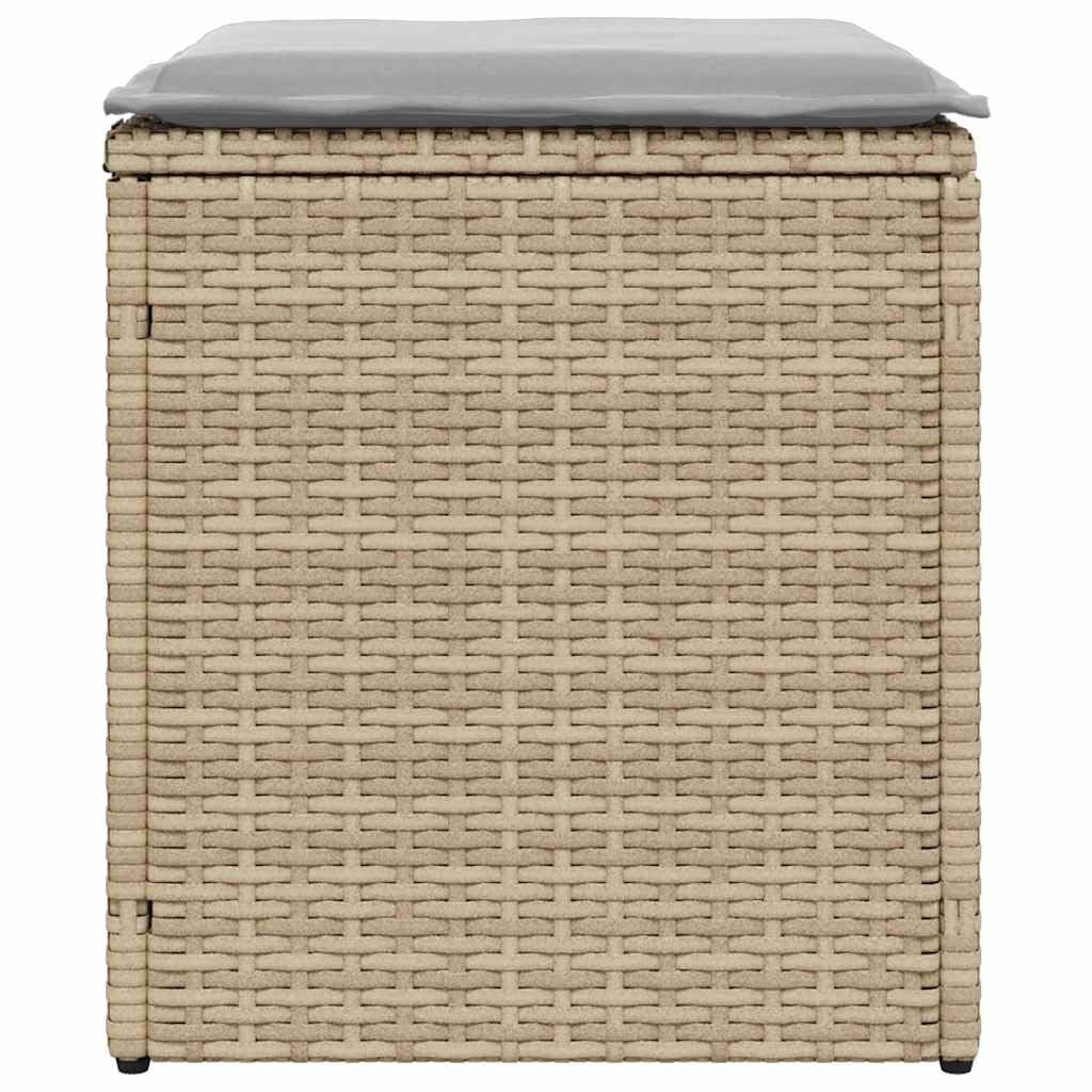vidaXL Taburetes de Jardín con Cojines 2 uds Beige 40x40x43 cm al Aire Libre