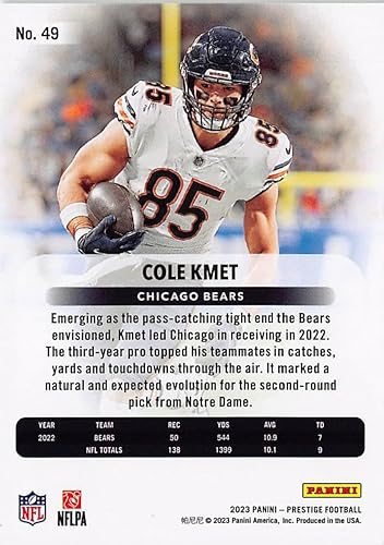 Miniatura 2 de 2023 Panini Prestige #49 Cole Kmet
