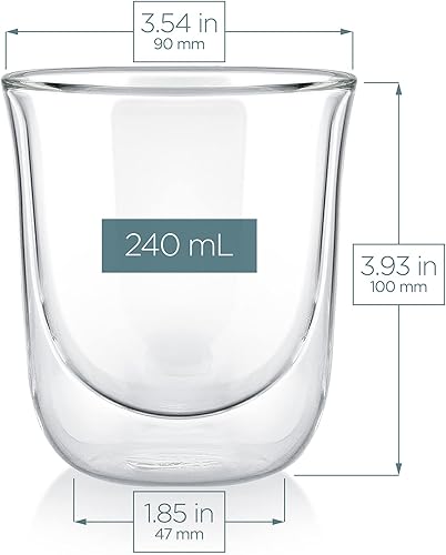 Miniatura 4 de Teabloom Vasos aislados Tulip para té, café y otras bebidas, vidrio de doble pared resistente al calor que mantiene las bebidas calientesfrías, 8