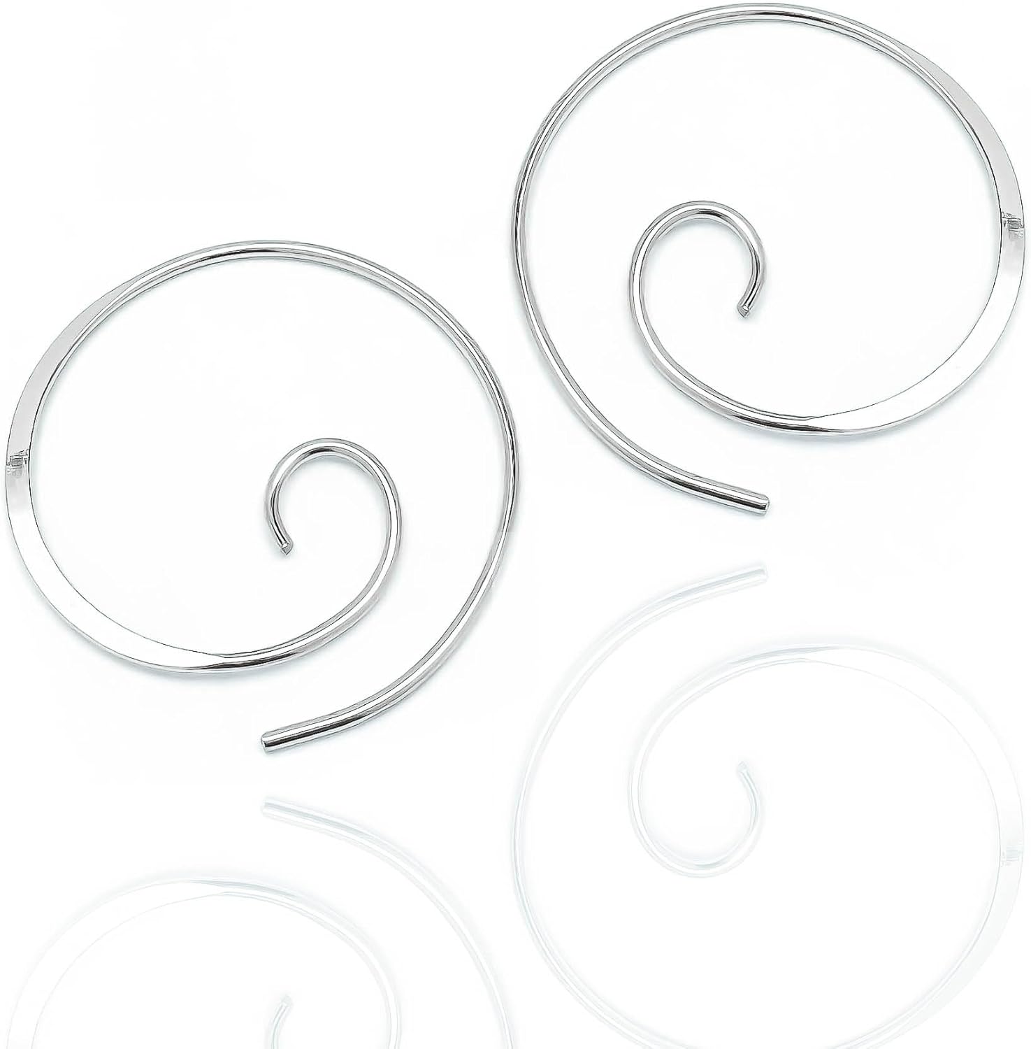 Spiral Hoop Earrings, 14K Gold Filled, 20ga, 22mm Diameter, Smooth, Lightweight, Spiral Earrings for Women, Swirl Earrings Hoop, Gold Pull Through Earrings for Women