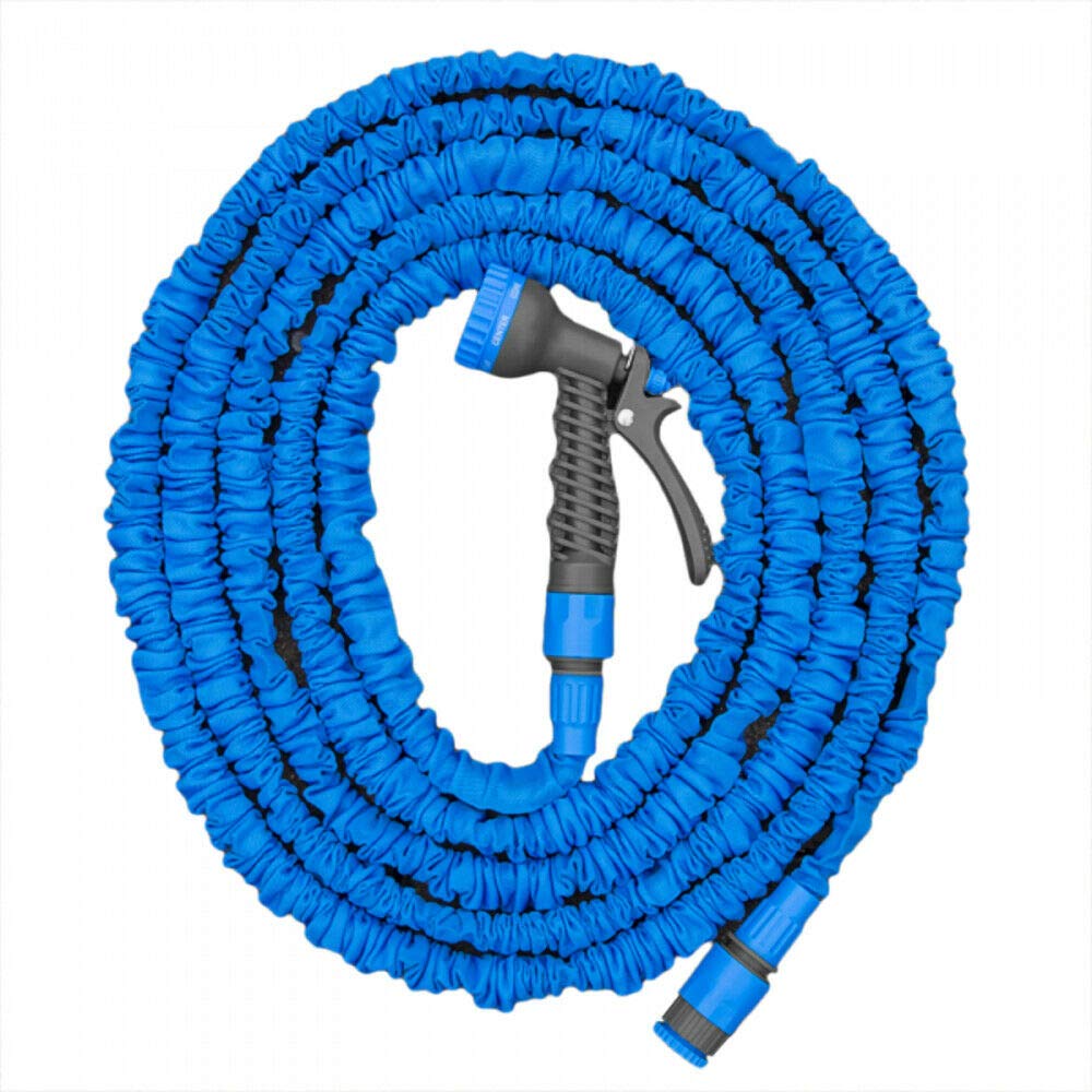 Soladirect Blue 30 M / 100 Ft Long Expandable Magic Garden Hose Pipe Flexible With Spray Gun
