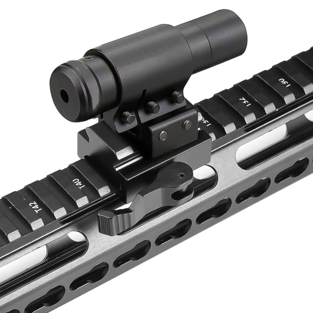 Dophee Taktischer Schnellspanner-Adapter Picatinny Riser Low Profile 4 Slots Lever Mount Base Adapter passend für 20 mm Rail Picatinny