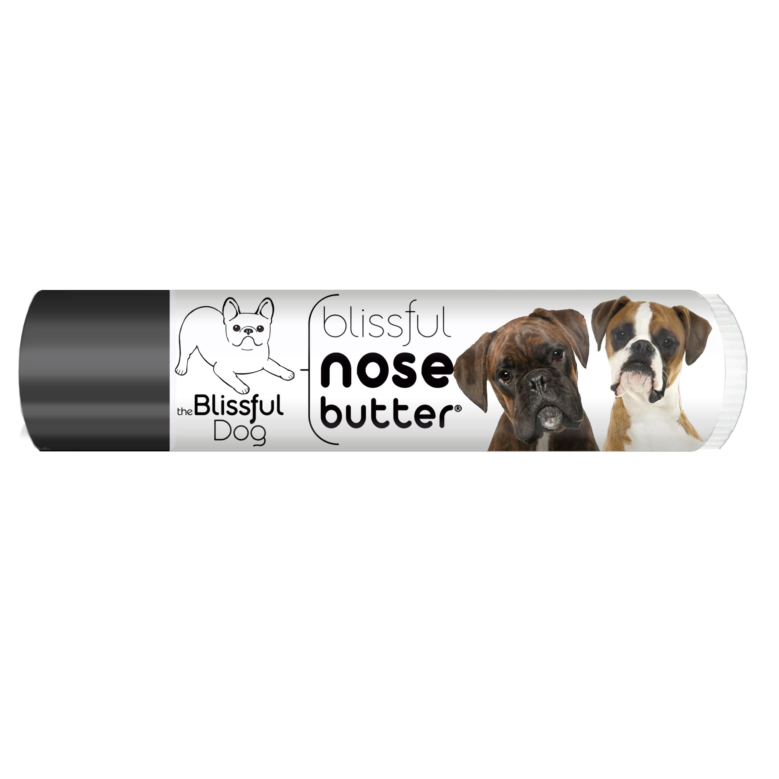 The Blissful Dog Boxer Duo Nose Butter for Dry, Cracked Skin, Lick-Safe Dog Nose Balm with Moisturizing Shea Butter, Almond, Olive, and Essential Oils, Pet Supplies, Uncented, 0.15 oz.