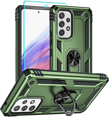 Miniatura 7 de Funda para Samsung A53 5G, Galaxy A53 5G con protector de pantalla HD, grado militar de 16 pies probada en caídas, anillo protector a prueba de