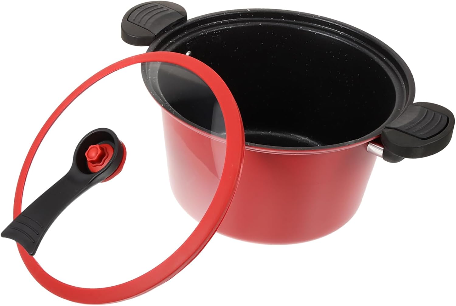 1pc Low Pressure Cooker for Gas and Induction Stove Quick Cooking Pressure Pot Visible Lid Safe Tempered Kitchen Cookware