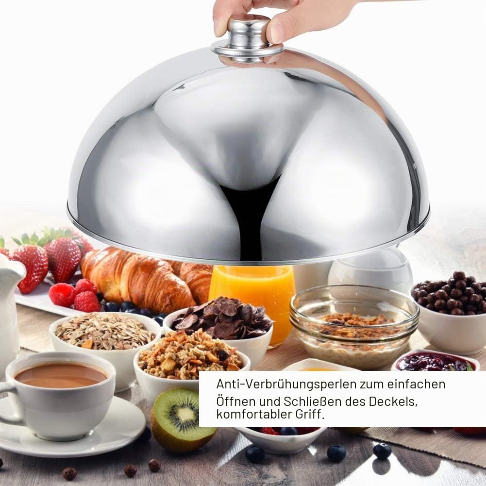 Speisen Servierabdeckung, 32×15cm Edelstahl Kuppelplatten Abdeckungen | Speisenabdeckung Tellerdeckel für Hotel Buffet Restaurant, um Speisen Warm zu Halten (12.5inch)