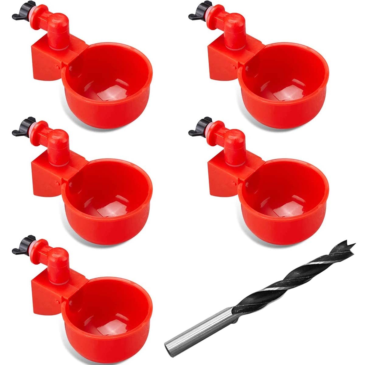 Bebedero automático para aves de corral y taladro de 10 mm, 5 unidades, bebedero automático para aves de corral, para pollos, patos, gansos, pavos y palomas