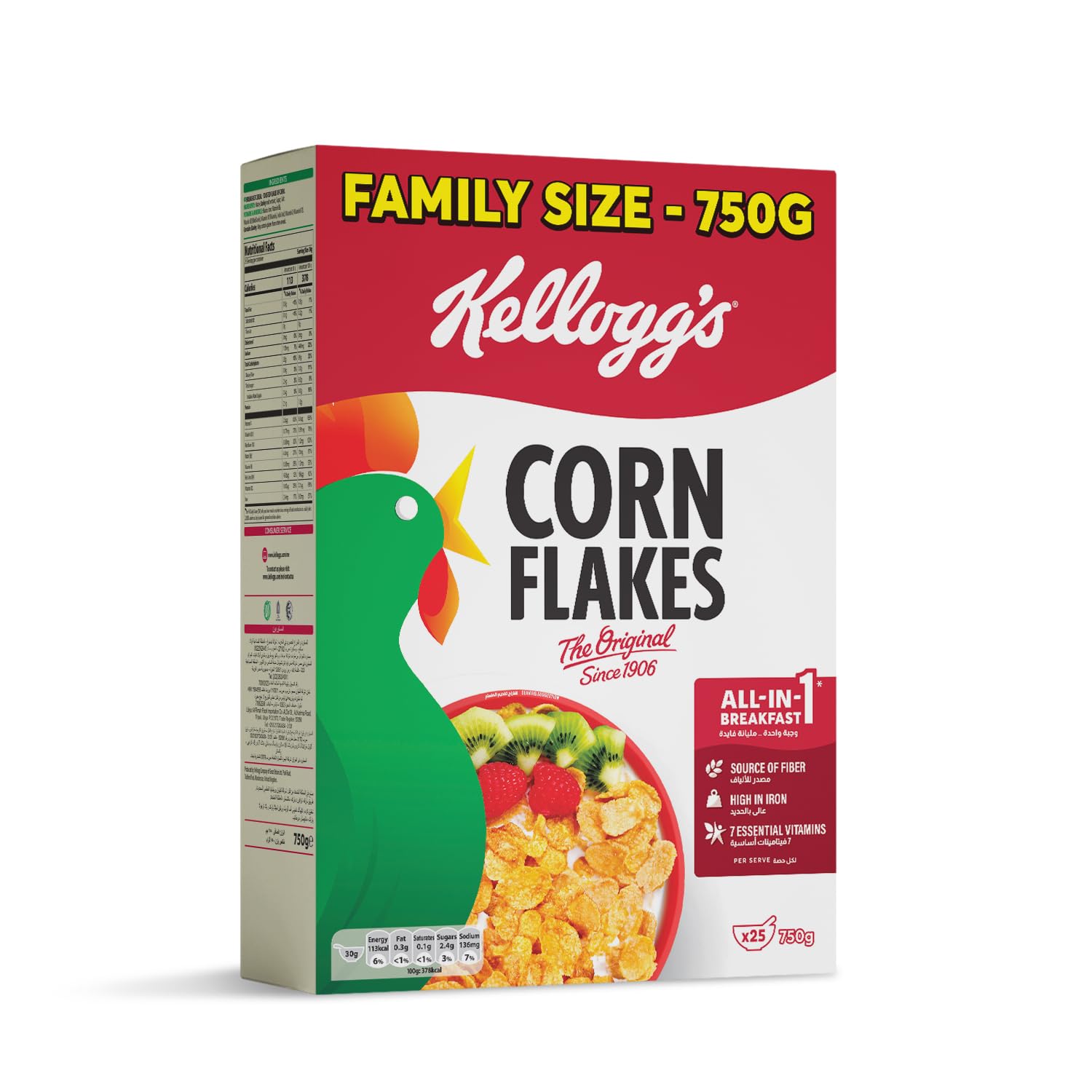 Corn Flakes Original | 750g | Nourishing Breakfast | Cholesterol Free | High in Vitamins B1, B2, B3, D & Iron | Quick & Easy Breakfast