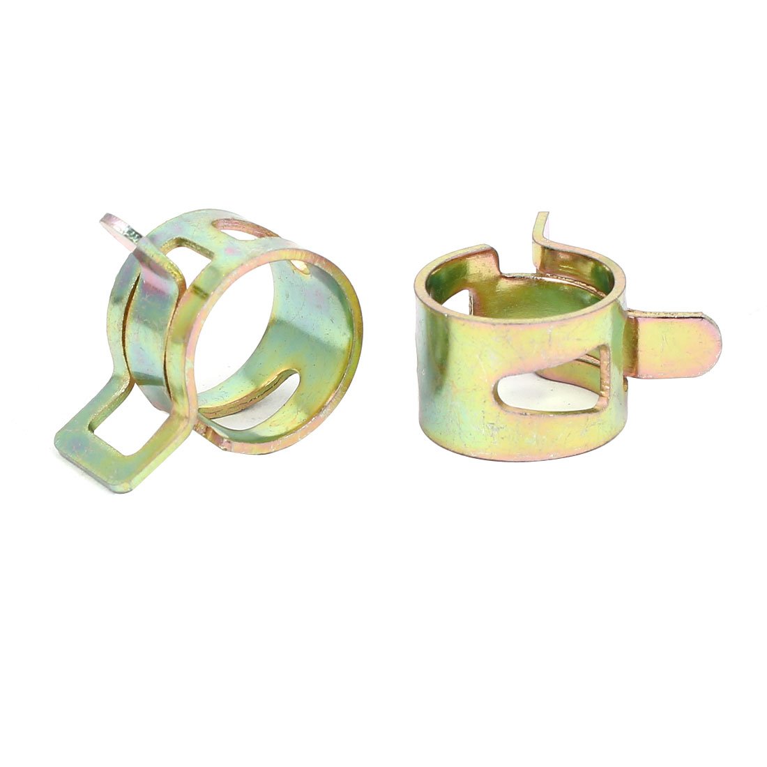 Aexit 15mm Inner Clamps Dia Yellow Zinc Plated Water Pipe Fuel Line Hose Clamps Strap Clamps Clips 20pcs
