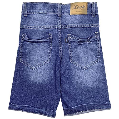 Bermuda Juvenil Look Jeans Básico Jeans