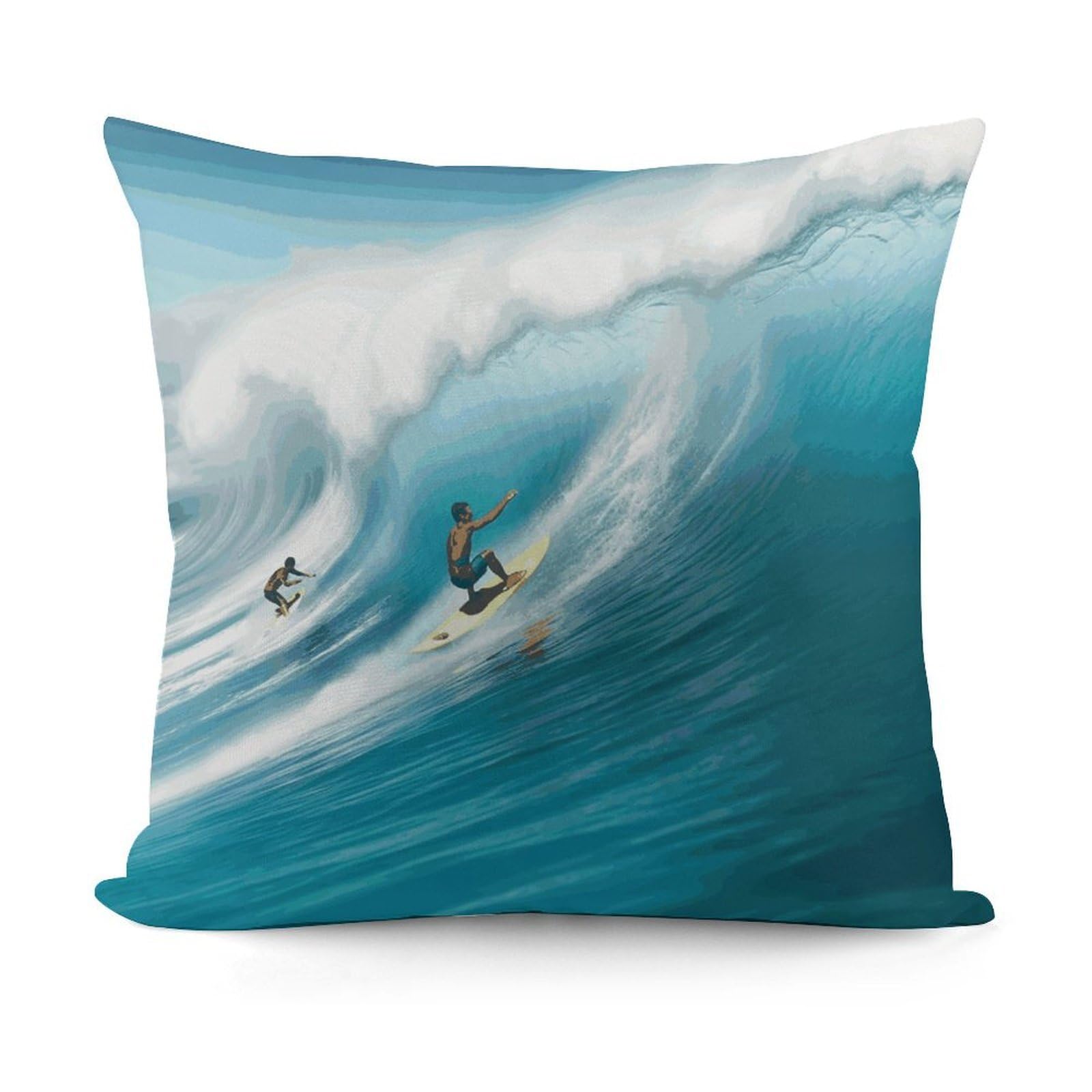 VstaDank Surfing Throw Pillow Covers 18x18 Inch Soft Couch Home Decor Cushion Cover Comfortable Plush Square Cushion Case Farmhouse Decorative Pillowcase for Living Couch