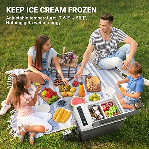 F40C4Tmp Portable Refrigerator 30 Quart 12 Volt Fridge (-8℉~50℉) 28L Car Freezer With Compressor 110-240V Ac For Camping, Truck, Rv, Travel, Boat And Home Use #TOP6