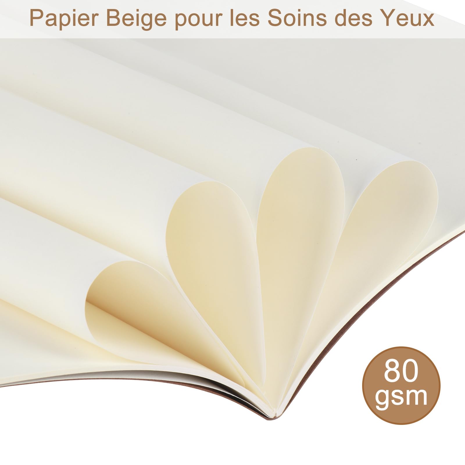 ZCZN A5 Cahiers Lignés Kraft 60 Pages par Bloc，Lot of 48 Blocs Carnet de Notes，80 gsm，Bloc Note Carnet Dessin，30 Feuillets Vierge