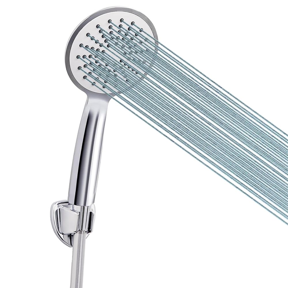 Aqualona Chrome Black Aqualona® Aqua Uno Handheld Shower Head - Rub Clean Technology - Contemporary Design - Easy Installation - Standard Bsp Connection