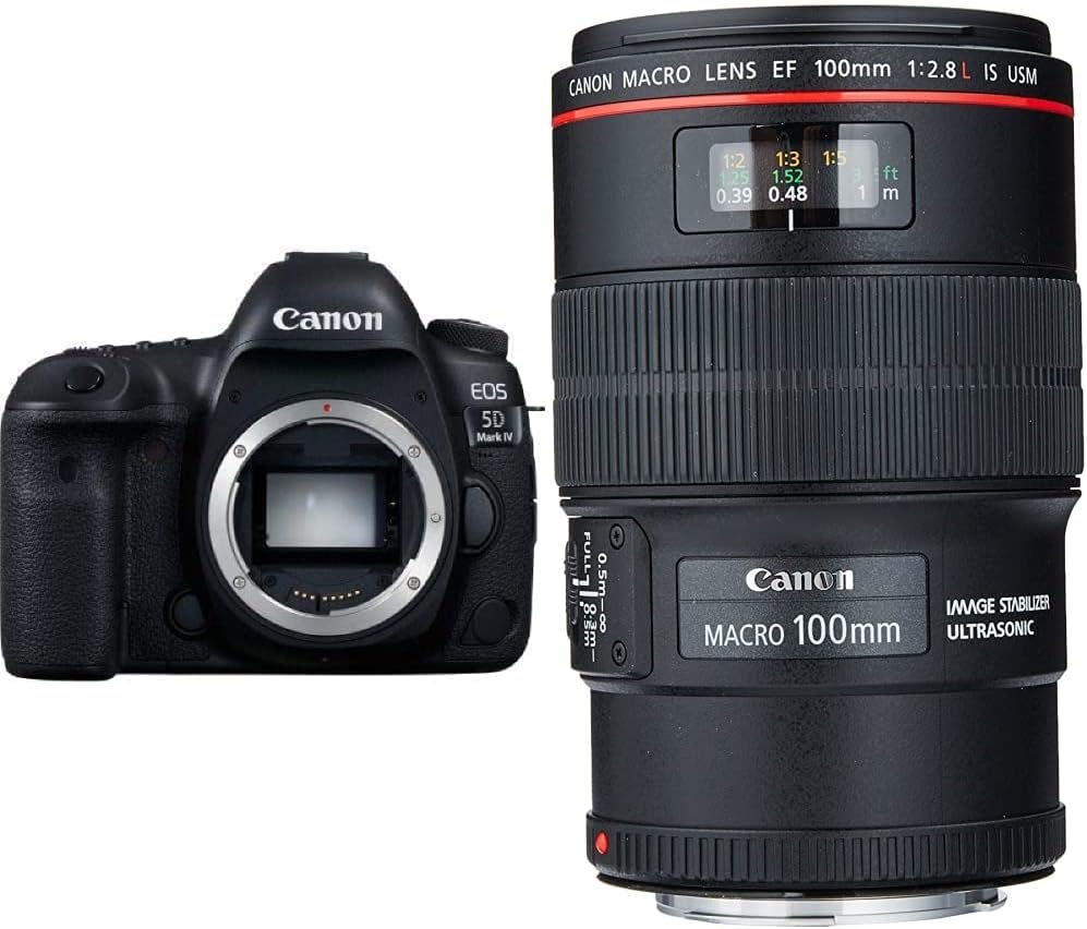 Canon EOS 5D Mark IV Full Frame Digital SLR Camera Body with EF 100mm f/2.8L is USM Macro Lens for Canon Digital SLR Cameras, Lens Only
