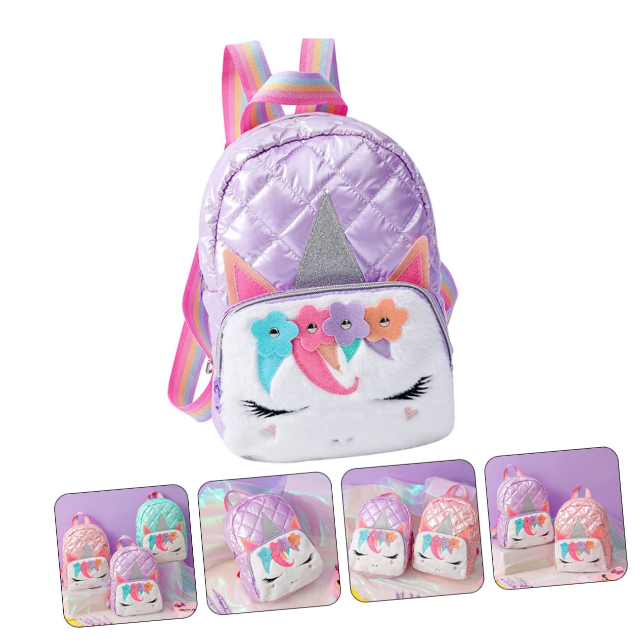 SHERCHPRY Mochila Escolar De Dibujos Animados Mochila De Peluche para Unicornio para Niña Mochila De Unicornio para Bolso De Hombro para Colegio