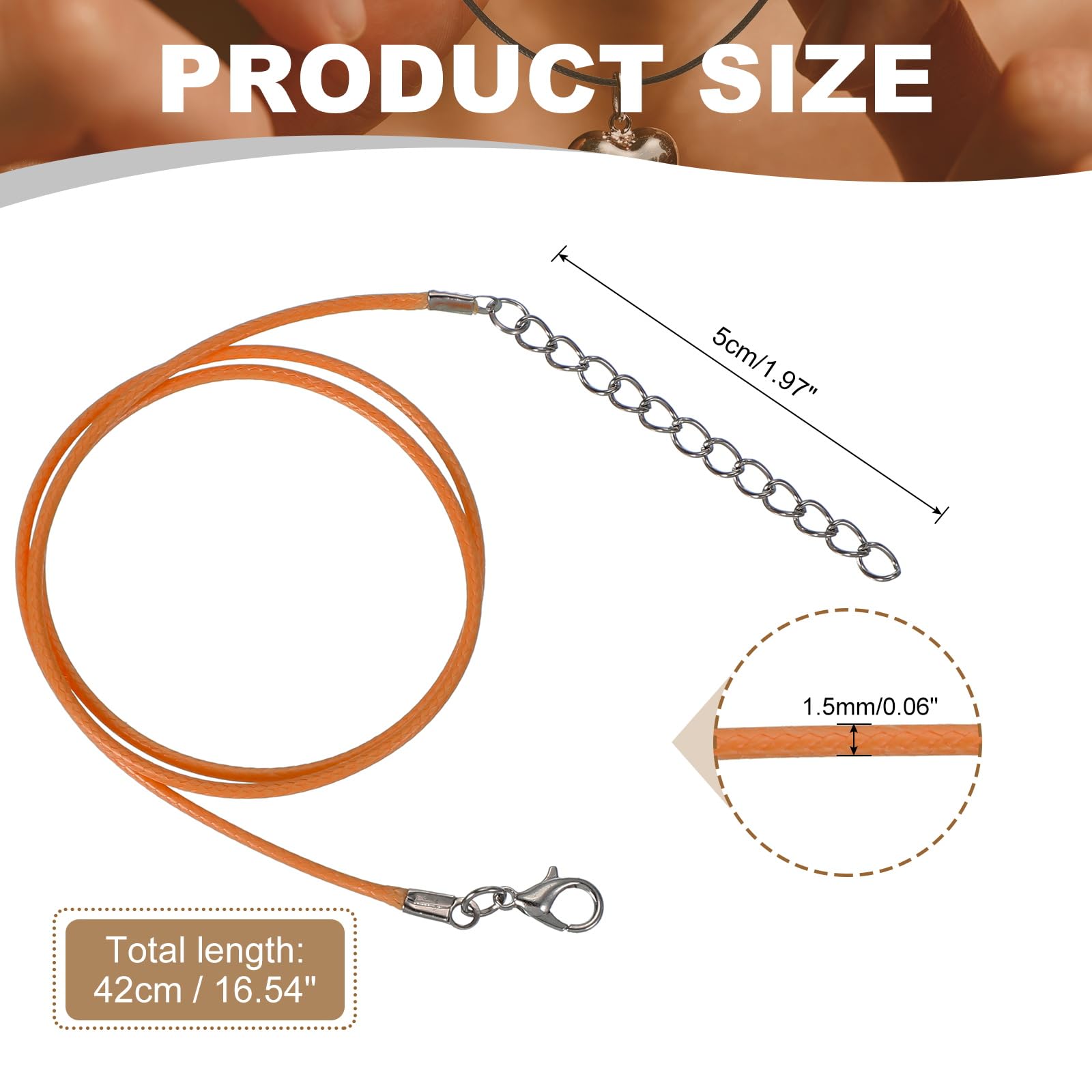 PATIKIL 16"x0.06" Necklace Cord - Image 2