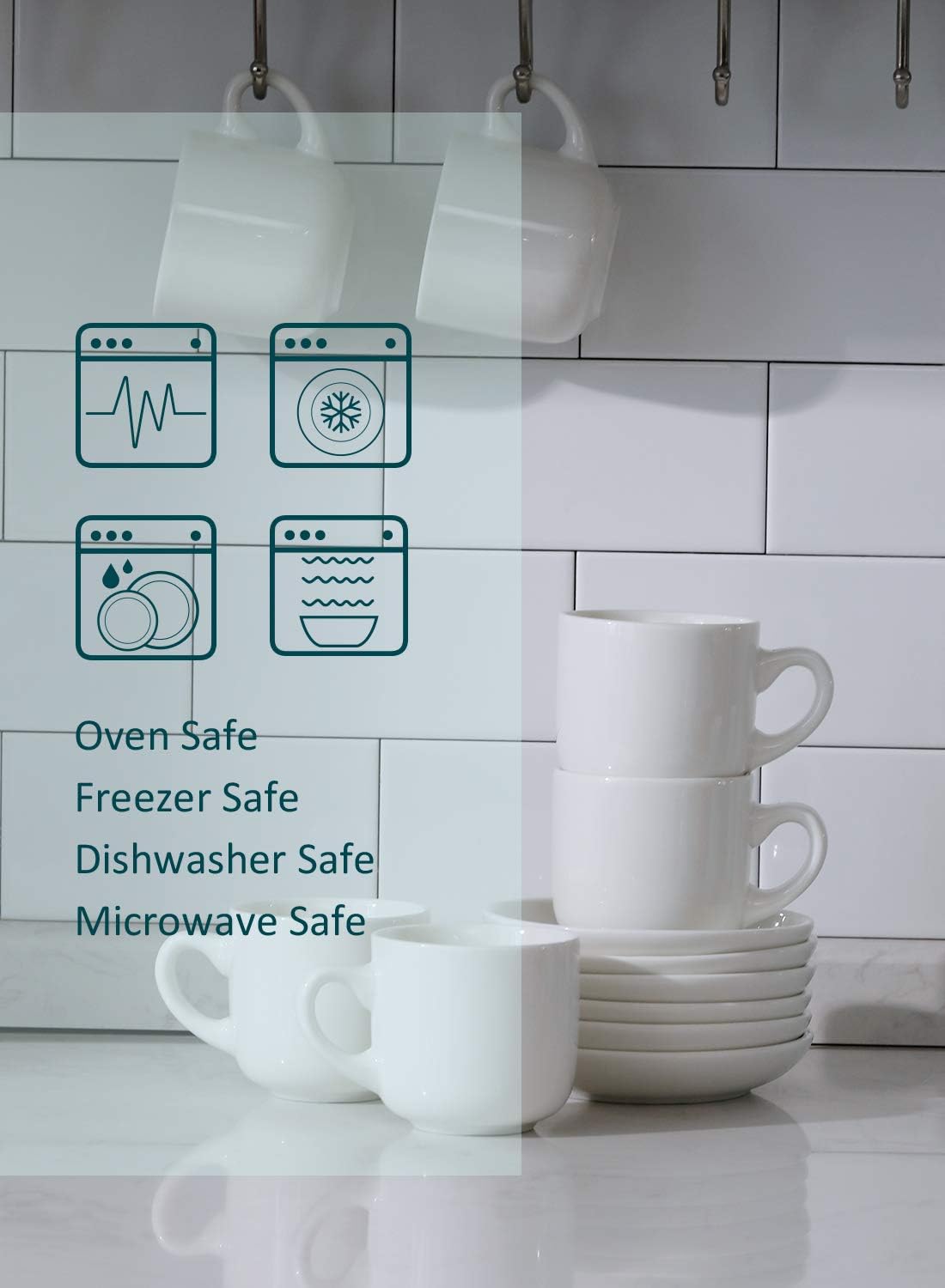 Free Shipping Over $50 Teocera Porcelain Cappuccino Cups with Saucers - 6 Ounce for Coffee Drinks, Latte, Cafe Mocha, and Tea - Set of 6, Turquoise Super Brands Teocera Porcelain Cappuccino Cups with Saucers - 6 Ounce for Coffee Drinks, Latte, Cafe Mocha, and Tea - Set of 6, Turquoise