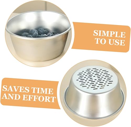 Miniatura 9 de TOYANDONA Colador de malla de acero inoxidable con lavabo Cesta de drenaje de cocina de malla fina para verduras y frutas, mini lavadora de arroz