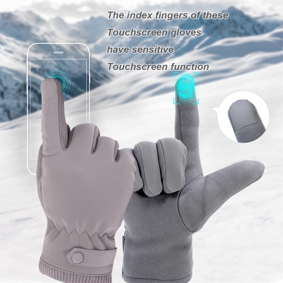 Guantes térmicos para mujer, guantes de ciclismo de invierno y exteriores, forro polar cálido en los guantes de correr con función táctil