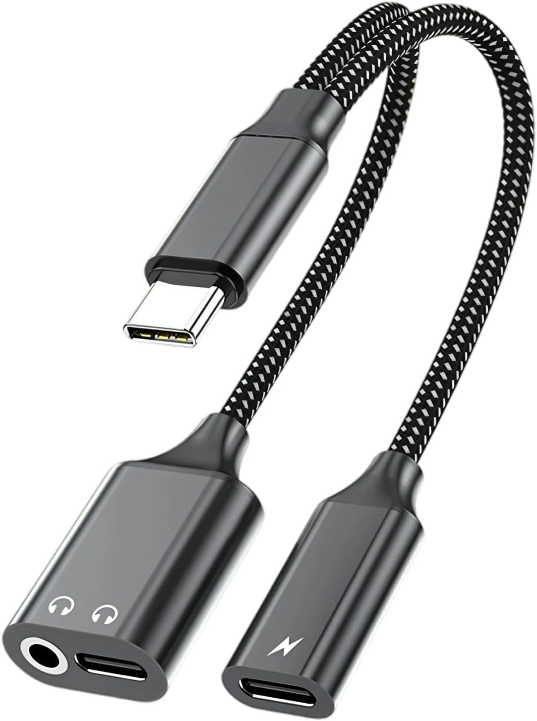 ポータブル USB C - 3.5mm ヘッドフォンおよび充電器アダプター、PD60w 付き電話モバイルデバイス用高速充電 USB C サウンドリンク