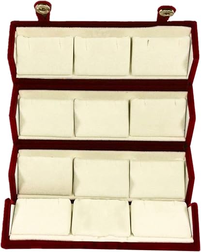 atorakushon® Velvet 12 Pair Earrings Organizer Jewellery Box For Women and Girls Pack of 1 Maroon