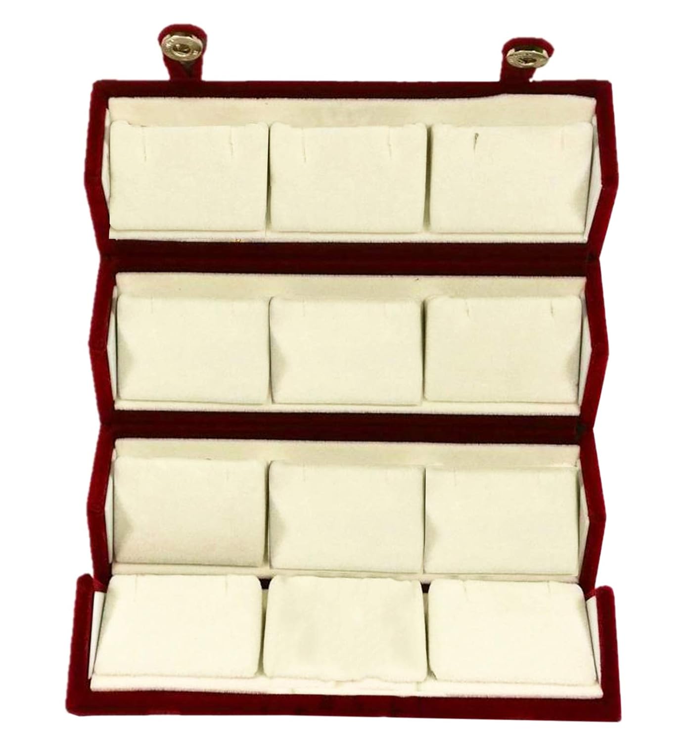 atorakushon® Velvet 12 Pair Earrings Organizer Jewellery Box For Women and Girls Pack of 1 Maroon