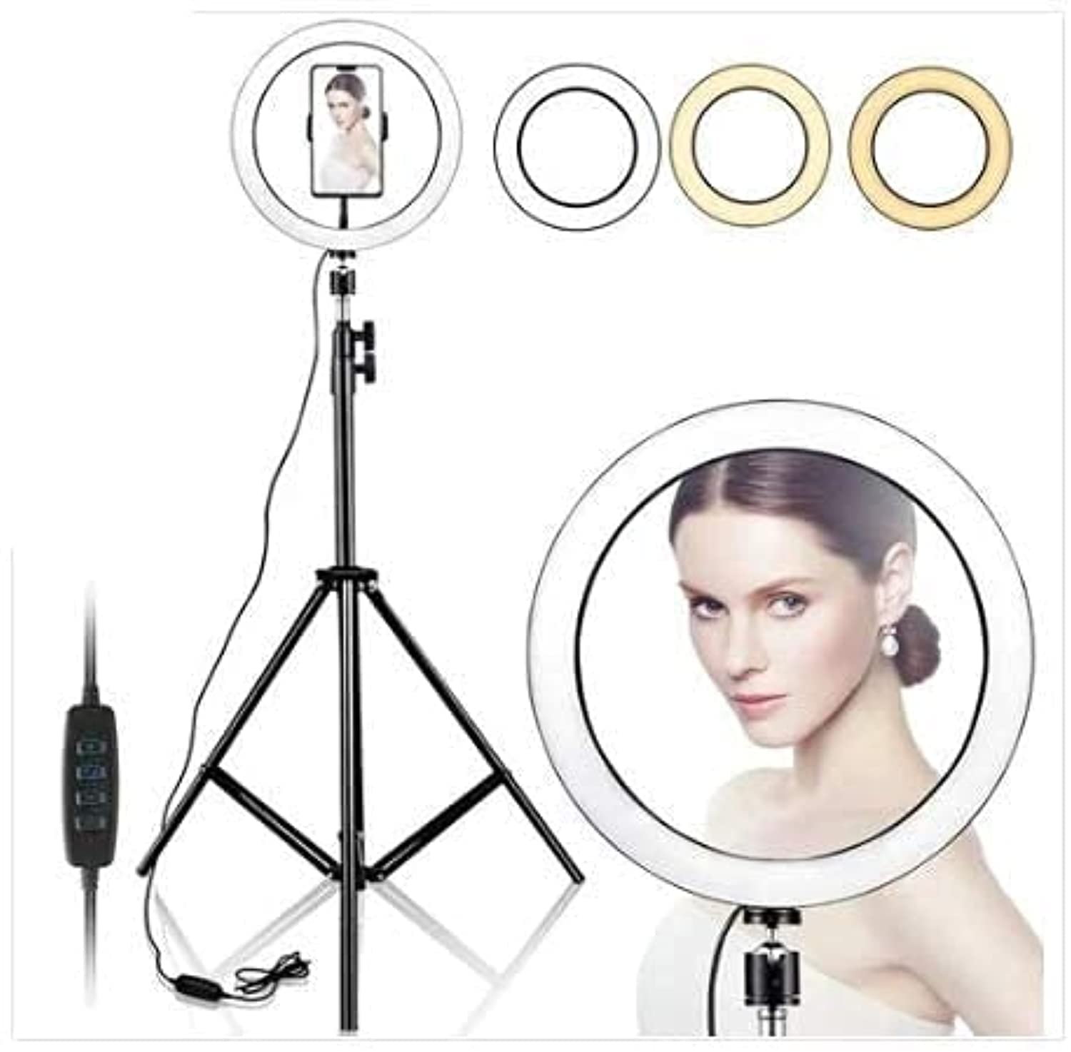 10" Selfie Ring Light with 210CM Long Tripod Stand & Cell Phone Holder - for iPhone Android, Live Stream/Makeup,Tik Tok,Instagram, YouTube Video Photography(210CM)