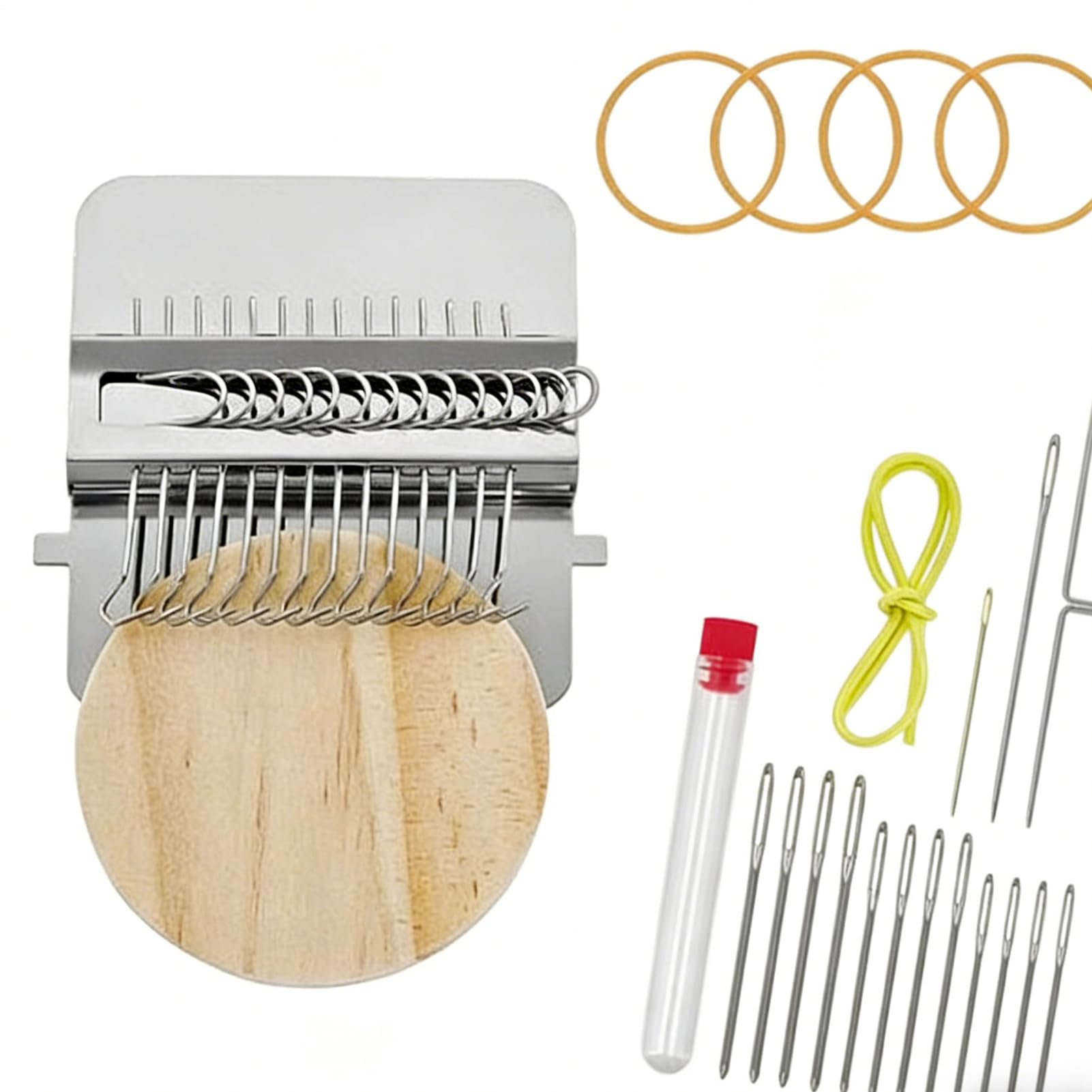 Tktouci Kit di Toppe per Maglieria - per Strumenti di Tessitura | con 14 Uncini, 14 Aghi e Kit di Riparazione con 50 Colori di Filo - Adatto A Principianti, Maglia, Madre, Padre, Tessuto, Stoffa,