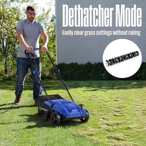 Westinghouse 13-Inch 12 Amp 2-in-1 Corded Lawn Electric Dethatcher and Scarifier with 8 Gallon Thatch Collection Bag, 4-Position Depth Adjustment, Foldable Handle, for Lawn, Yard and Grass - Image 4