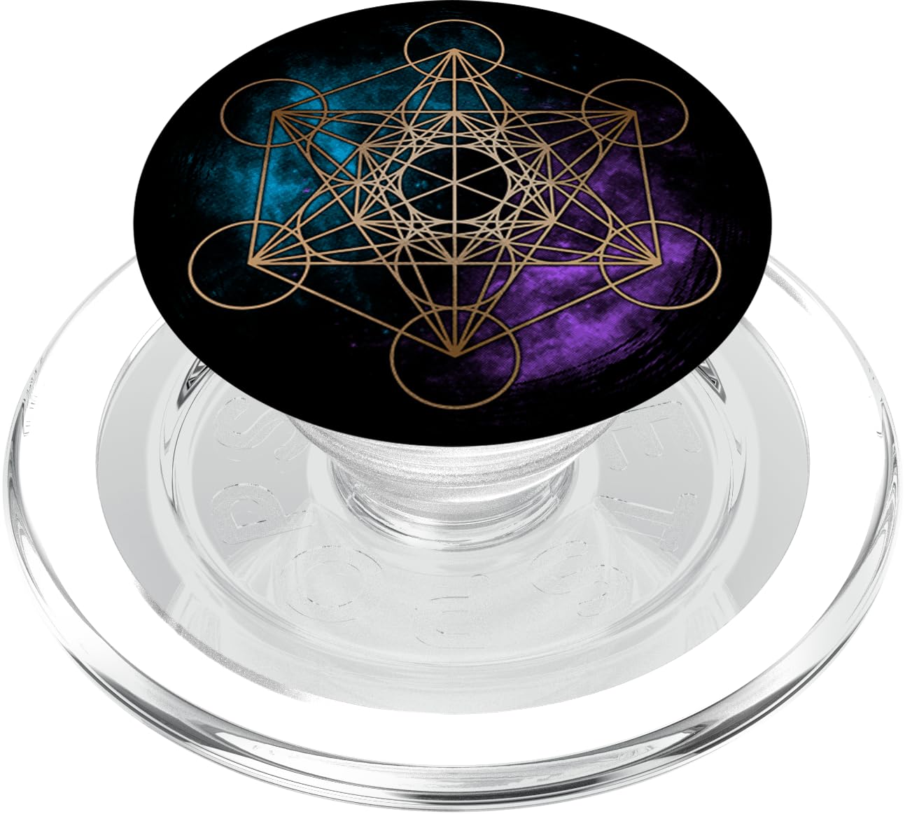 Geometric Sacred Geometry - Metatron Cube - Space Galaxy PopSockets PopGrip for MagSafe