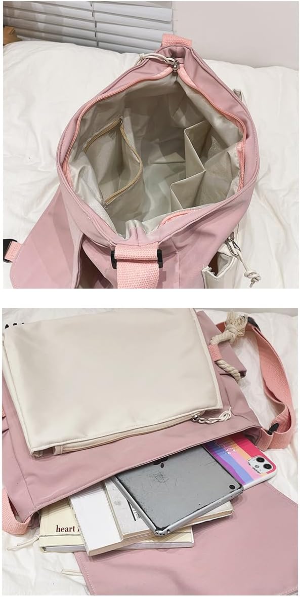 Cute Patchwork Messenger Bag Casual Crossbody Bag for Women Aesthetic Bag Ita Bag Tote Purse